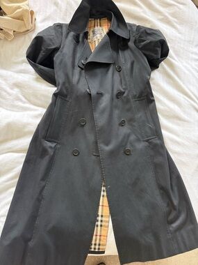 Burberry Navy Trench Coat with Signature Check Lining